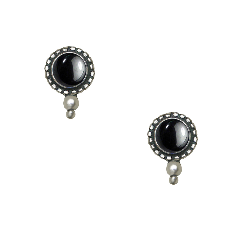 Sterling Silver Hematite Post Stud Earrings